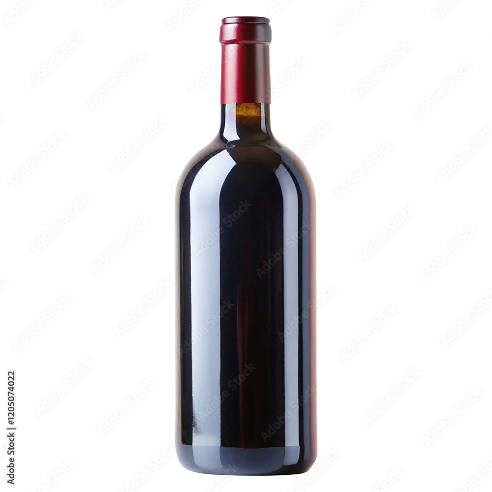 A dark wine bottle with transparent background A dark wine bottle with transparent background