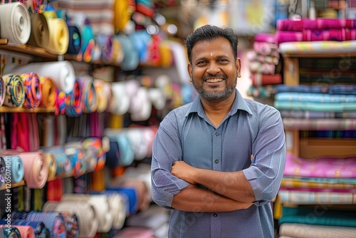 Indian Shopkeepers and Customers Engaging in Retail and Online Shopping