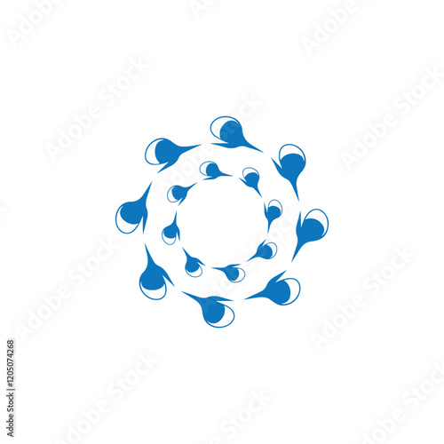 Swirl blue water splash rotate motion logo Vector Image