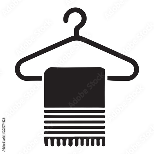 Striped Scarf Hanging on Clothes Hanger Illustration