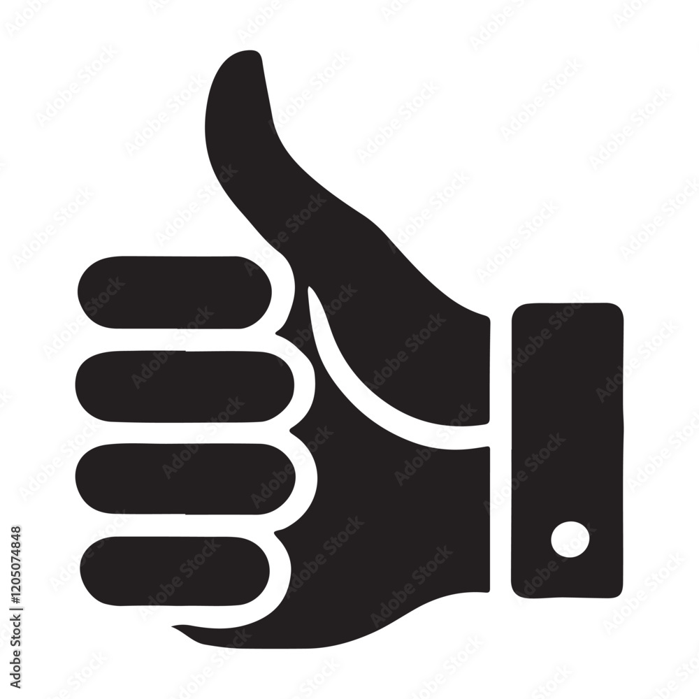 Thumbs Up Hand Gesture Silhouette Icon