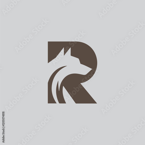 Letter R wolf, Fox logo concepts with vector design