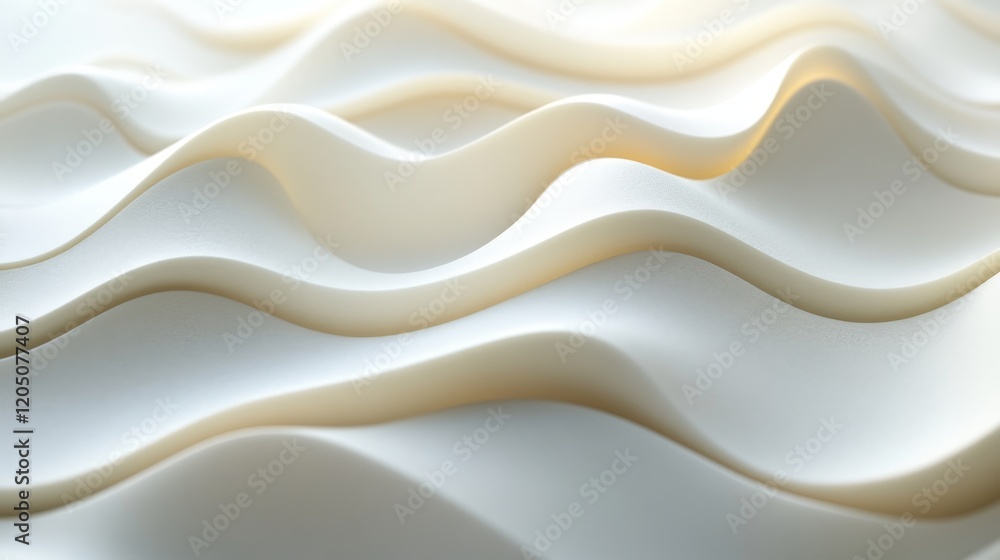 Obraz premium Abstract White Wavy Surface Design Texture