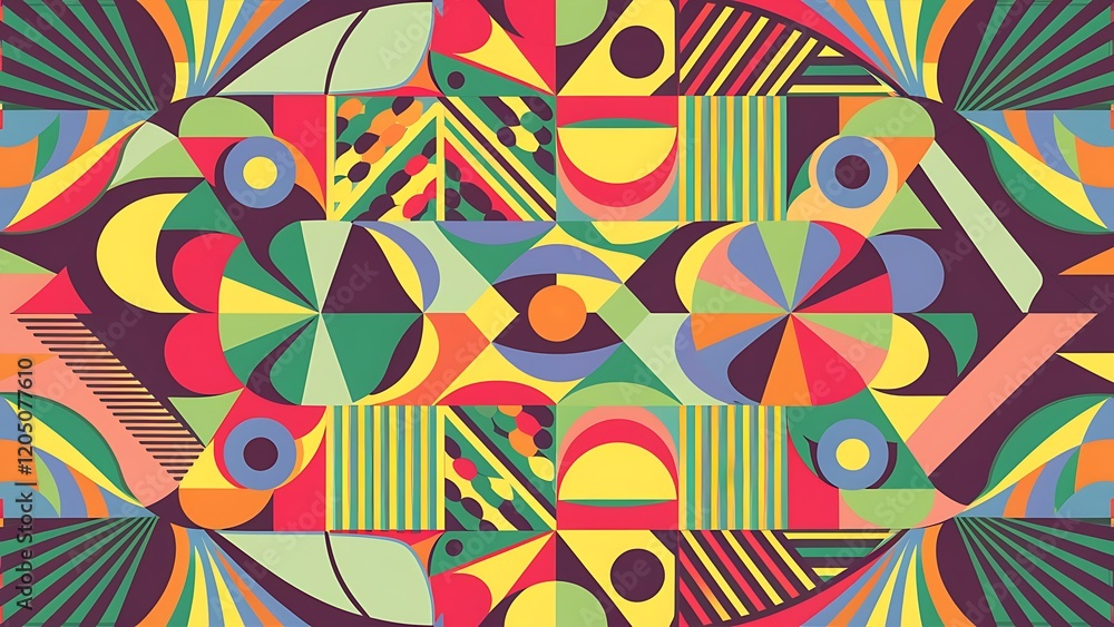 Geometric abstract pattern retro style. Seamless vector pattern. Vector image. Geometric abstract pattern retro style. Seamless vector pattern. Vector image.