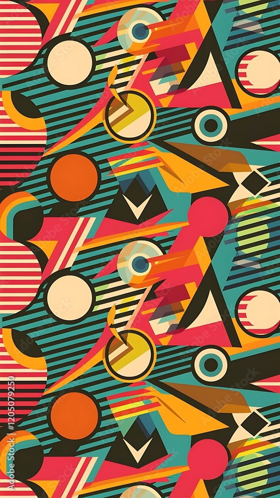 Obraz premium Geometric abstract pattern retro style. Seamless vector pattern. Vector image.