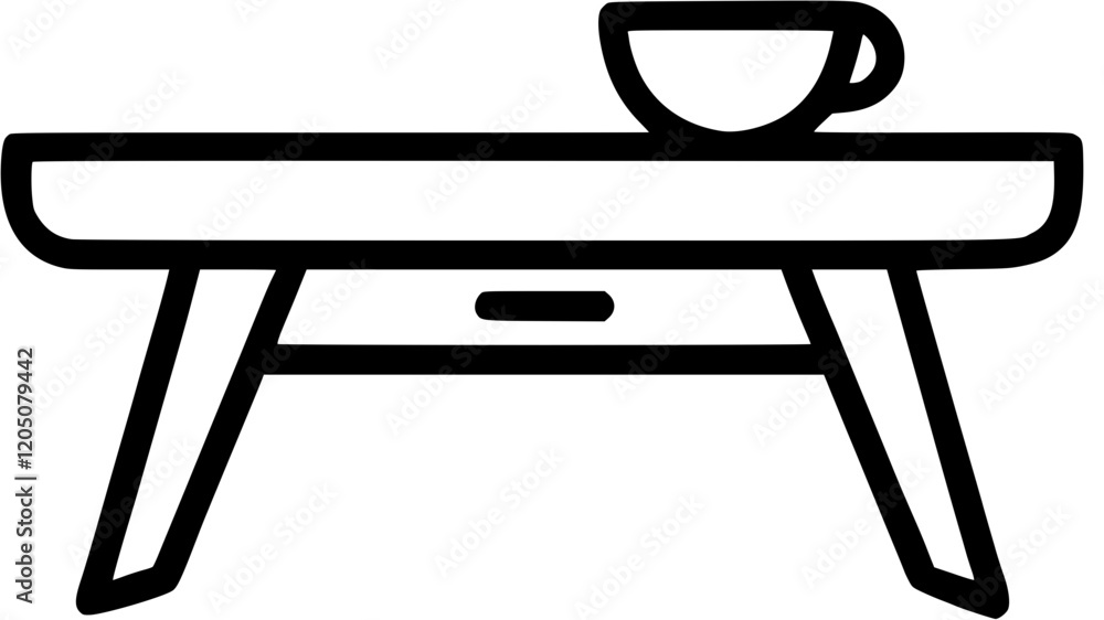 Coffee table in outline icon style, homes and Residences theme. Coffee table in outline icon style, homes and Residences theme.
