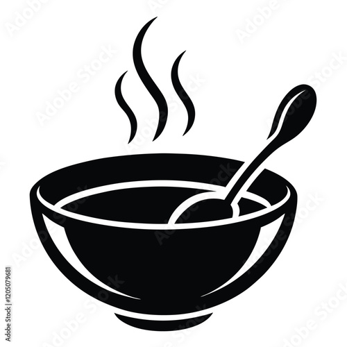 bowl of soup  icon vector art illustration