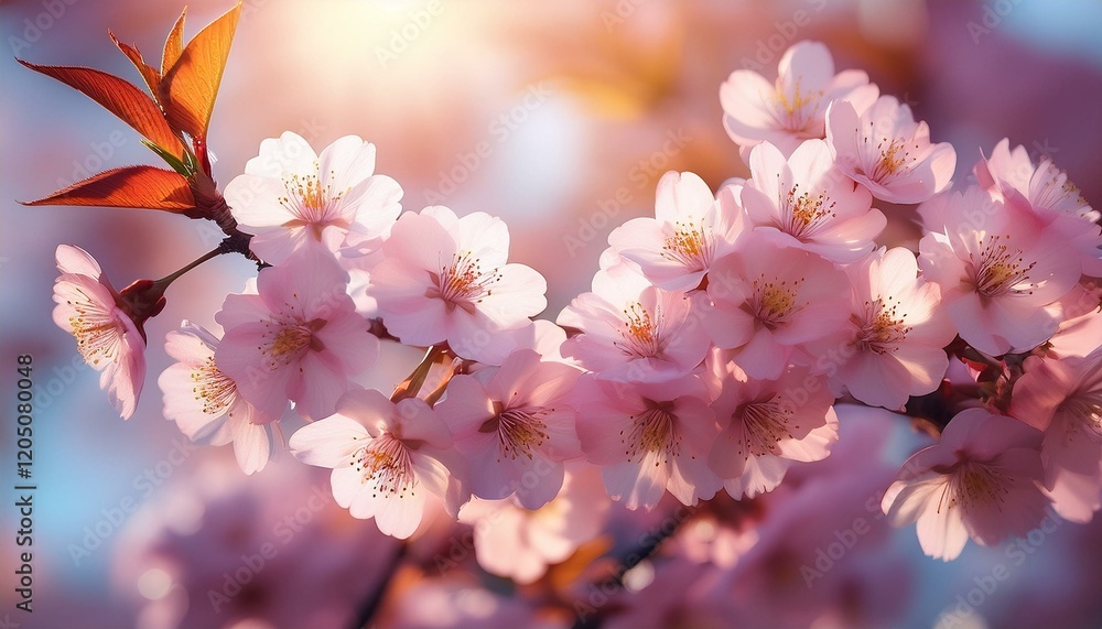 Obraz premium 桜をイメージしたピンク色の花の近影4