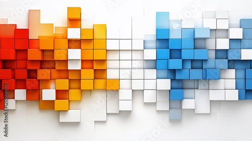 Fototapeta Naklejka Na Ścianę i Meble -  Abstract colorful cube wave pattern background.