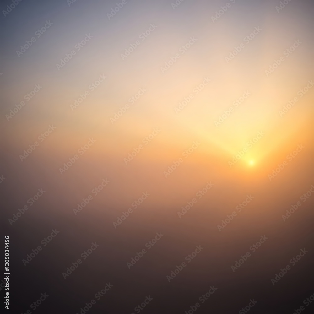 Misty sunrise with soft, warm light. Misty sunrise with soft, warm light.