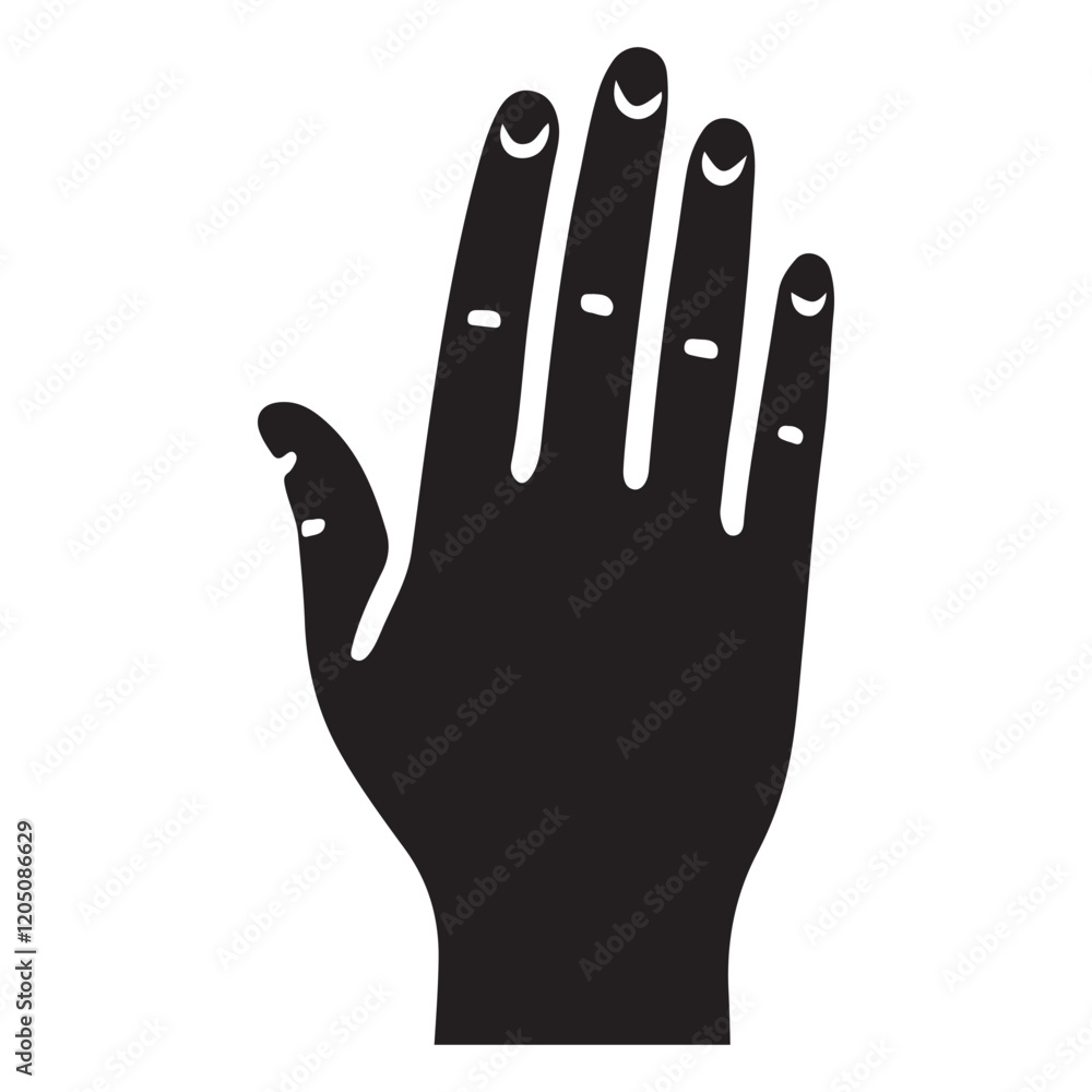 Fototapeta premium Single Hand Silhouette Vector Illustration