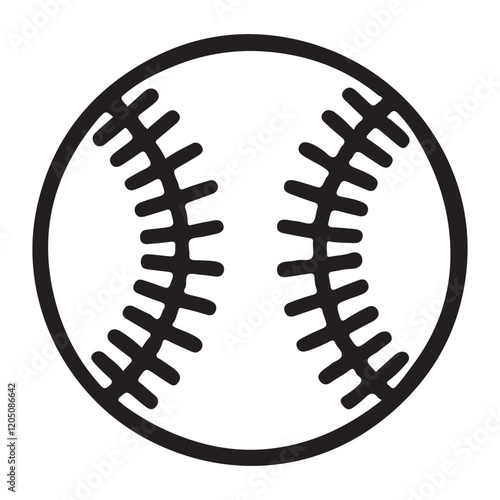 Simple Baseball Icon for Sports and Recreation