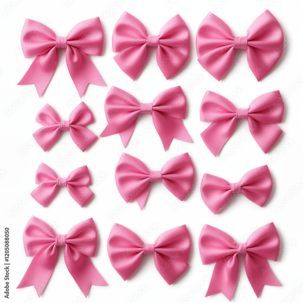Collection of Pink Decorative Bows in Various Styles and Shades Collection of Pink Decorative Bows in Various Styles and Shades