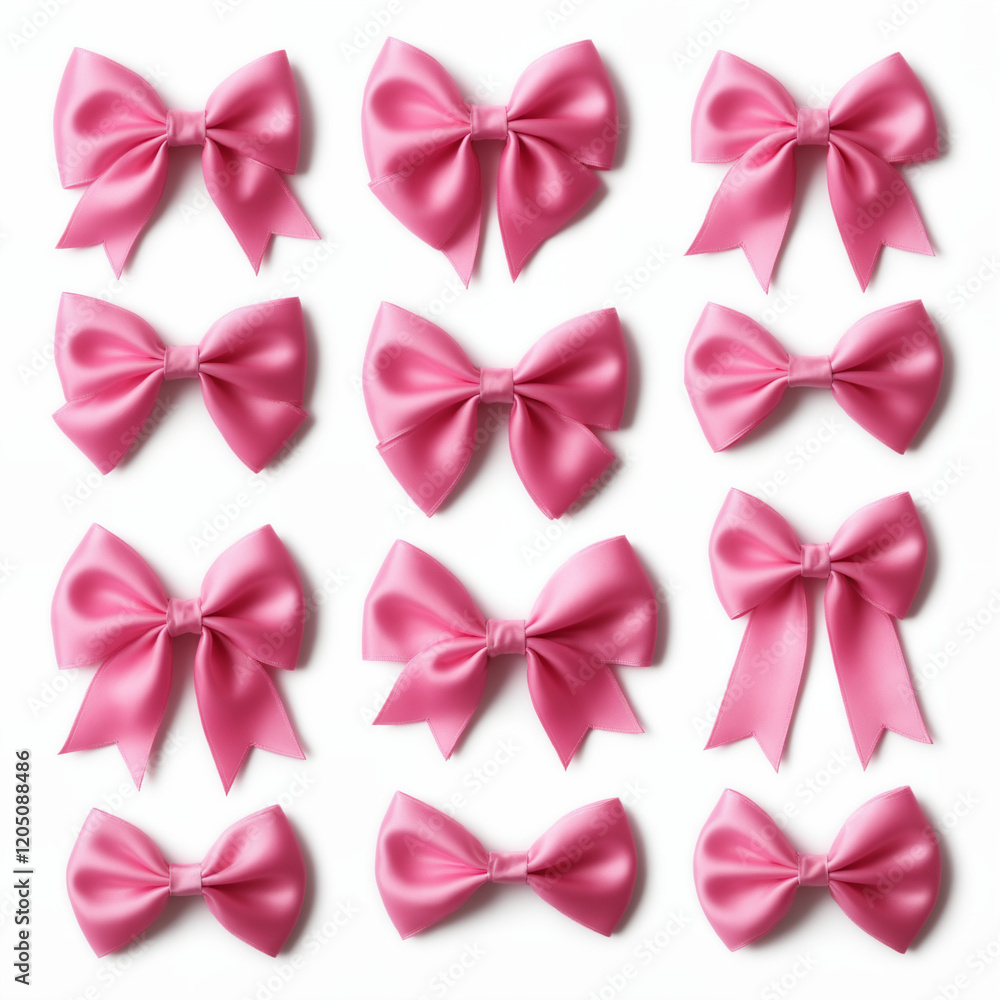 Collection of Pink Decorative Bows in Various Styles and Shades Collection of Pink Decorative Bows in Various Styles and Shades