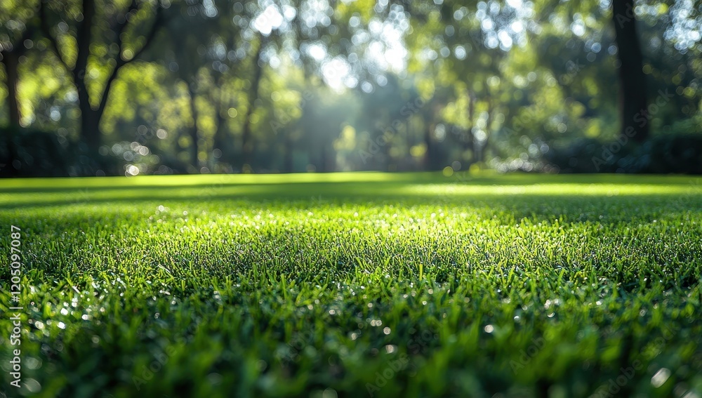 Blurred background of lush green grass in soft morning sunlight. Blurred background of lush green grass in soft morning sunlight.