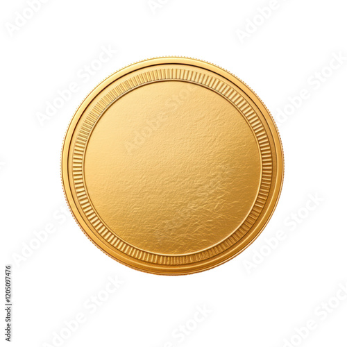 shiny gold coin with detailed texture and engravings, perfect for various uses