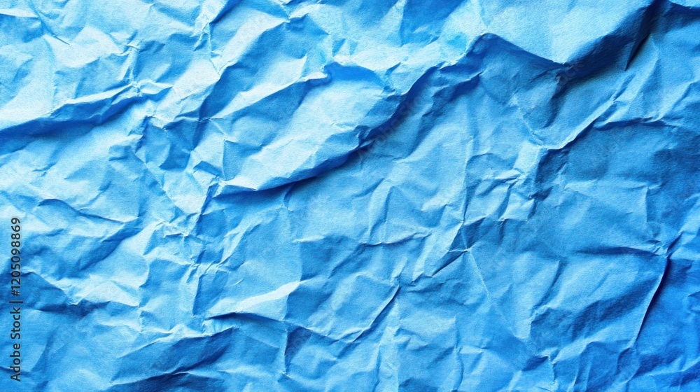 Obraz premium Crumpled Blue Paper Texture Background Image