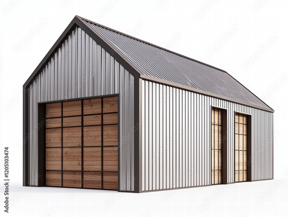 Contemporary barn-style storage with metal siding
Contemporary barn-style storage with metal siding