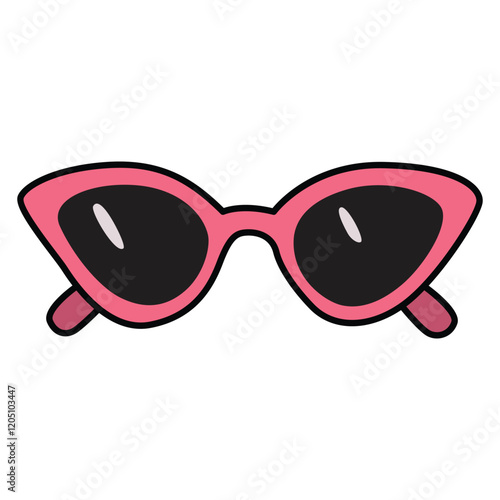 Hand Drawing of Women's Stylish Sunglasses with Chic Design: A modern sketch of stylish sunglasses featuring bold lines and contemporary flair for a fashionable statement.