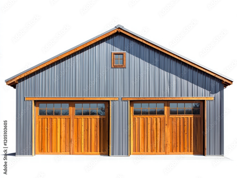 Fototapeta premium Contemporary barn-style storage with metal siding