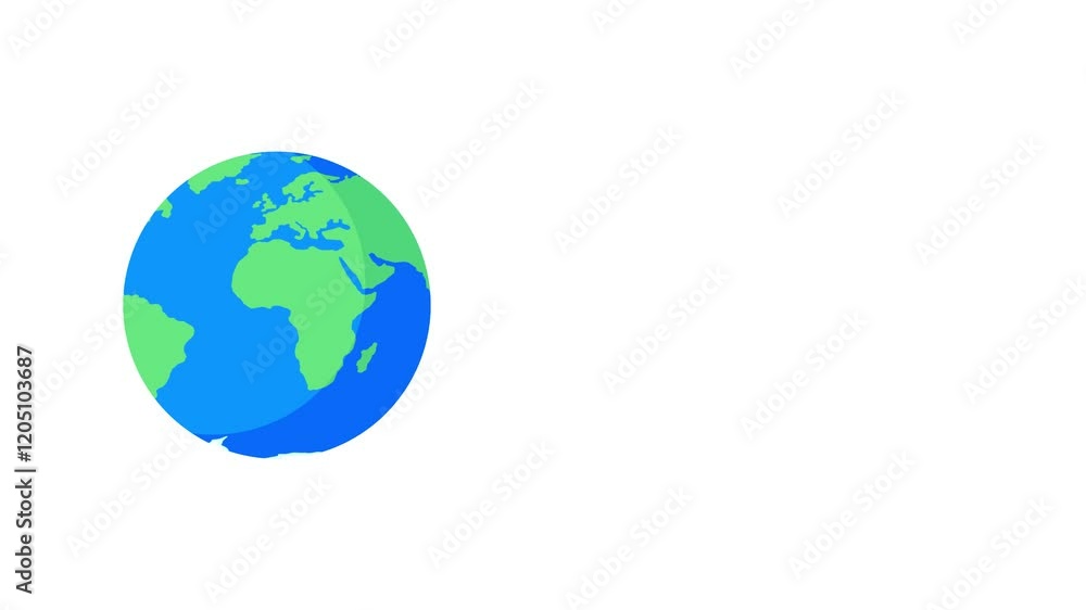 Flat Design Earth Spinning Motion Graphic Animation Flat Design Earth Spinning Motion Graphic Animation