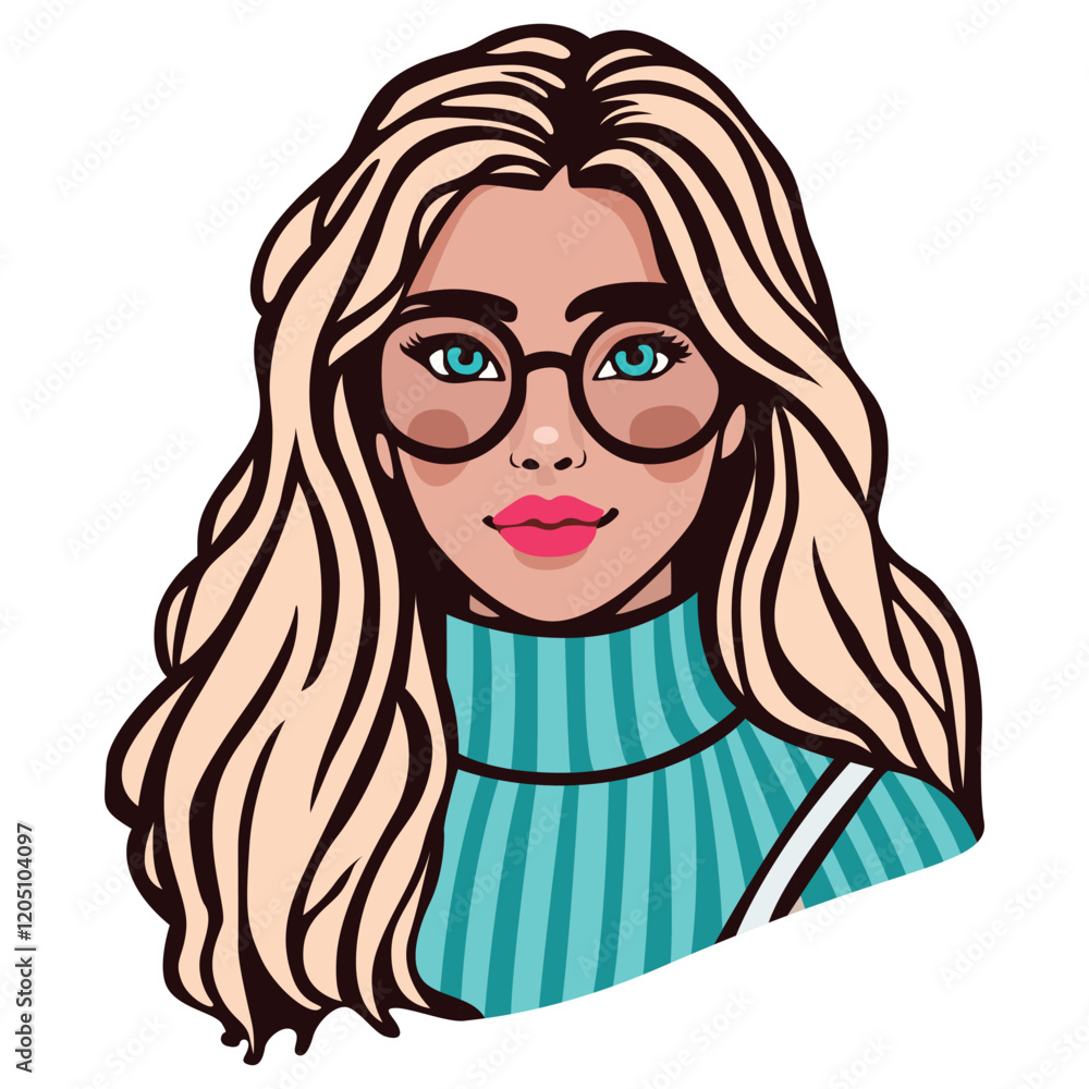 Hand Drawing of Girl with Glasses and Stylish, Intellectual Vibes: A clever drawing of a girl wearing glasses, emanating stylish, intellectual vibes with a thoughtful expression and modern flair. Hand Drawing of Girl with Glasses and Stylish, Intellectual Vibes: A clever drawing of a girl wearing glasses, emanating stylish, intellectual vibes with a thoughtful expression and modern flair.