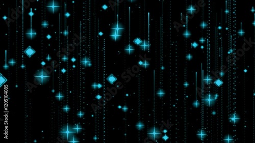 Colorful digital abstract sparkles animation background in 4k