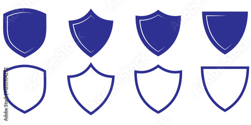 Print  Set different shields icons, protect signs. Protect signs Different shields icon collection  . 1176