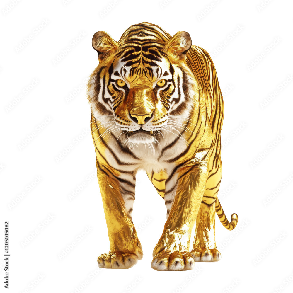 Obraz premium gold tiger isolated on white