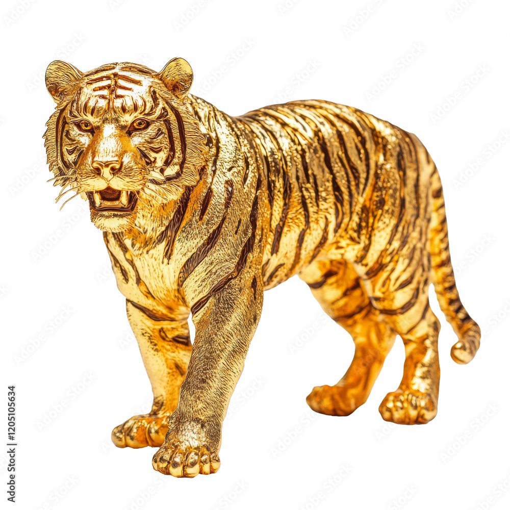 Fototapeta premium gold tiger isolated on white