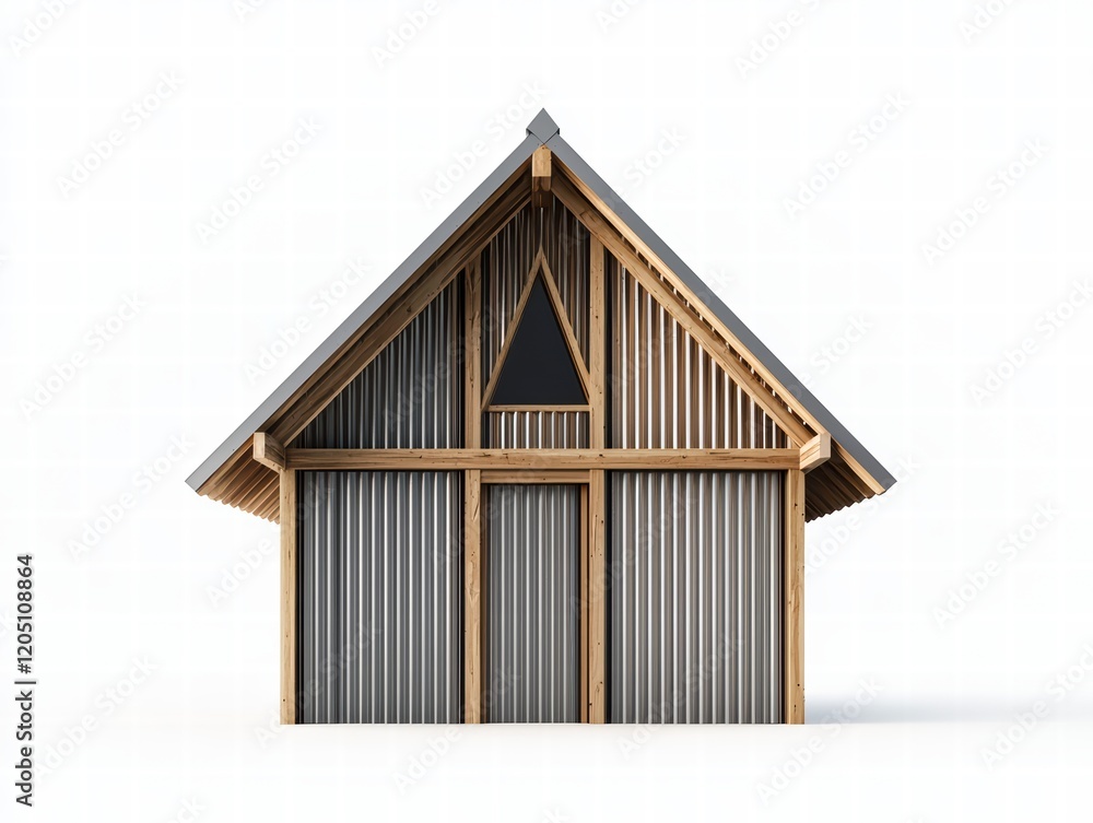 Rustic Timber and Metal Cabin: A minimalist cabin constructed with wood beams and corrugated metal panels. This photo offers a glimpse into modern architectural design with a rustic charm. Rustic Timber and Metal Cabin: A minimalist cabin constructed with wood beams and corrugated metal panels. This photo offers a glimpse into modern architectural design with a rustic charm.