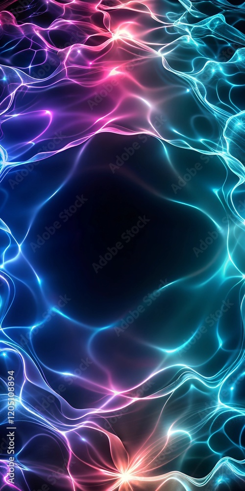 Abstract blue background with glowing lines illustrating energetic light patterns, seamless liquid motion, and fractal art Abstract blue background with glowing lines illustrating energetic light patterns, seamless liquid motion, and fractal art