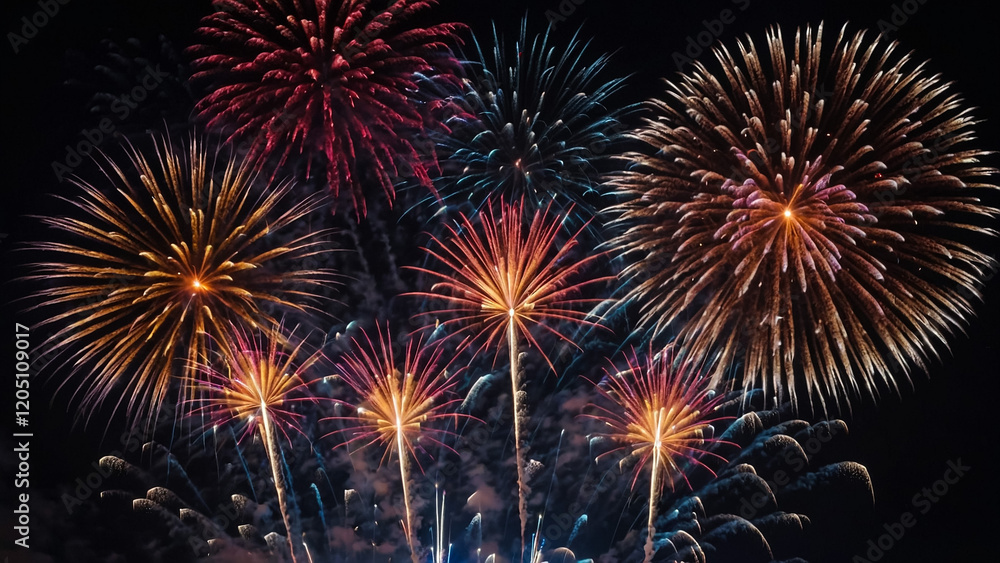 Fireworks light up the sky with dazzling display Fireworks light up the sky with dazzling display