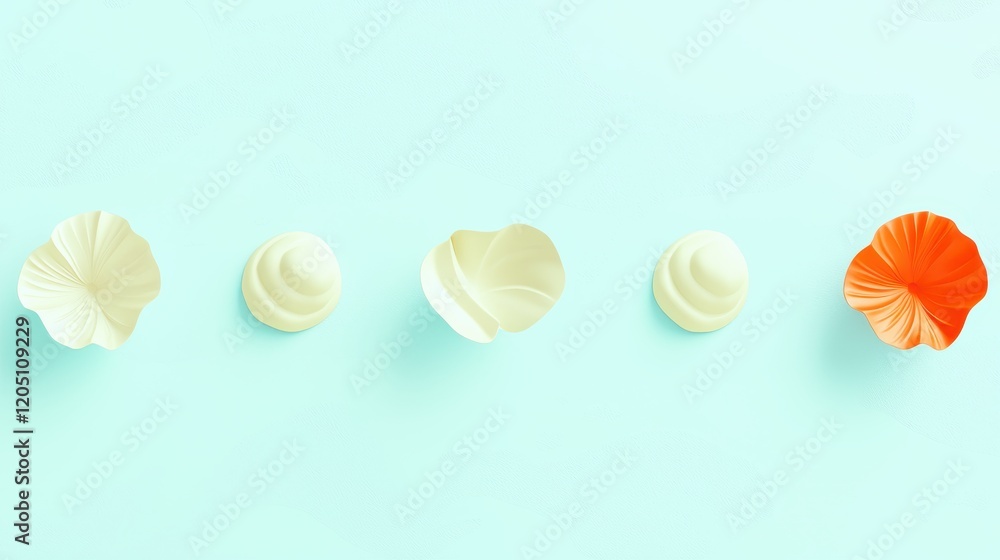 Fototapeta premium Elegant Arrangement of Creamy Whipped Toppings