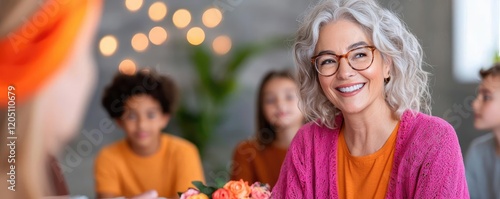 A baby boomer creating an intergenerational storytelling circle to connect with younger residents photo