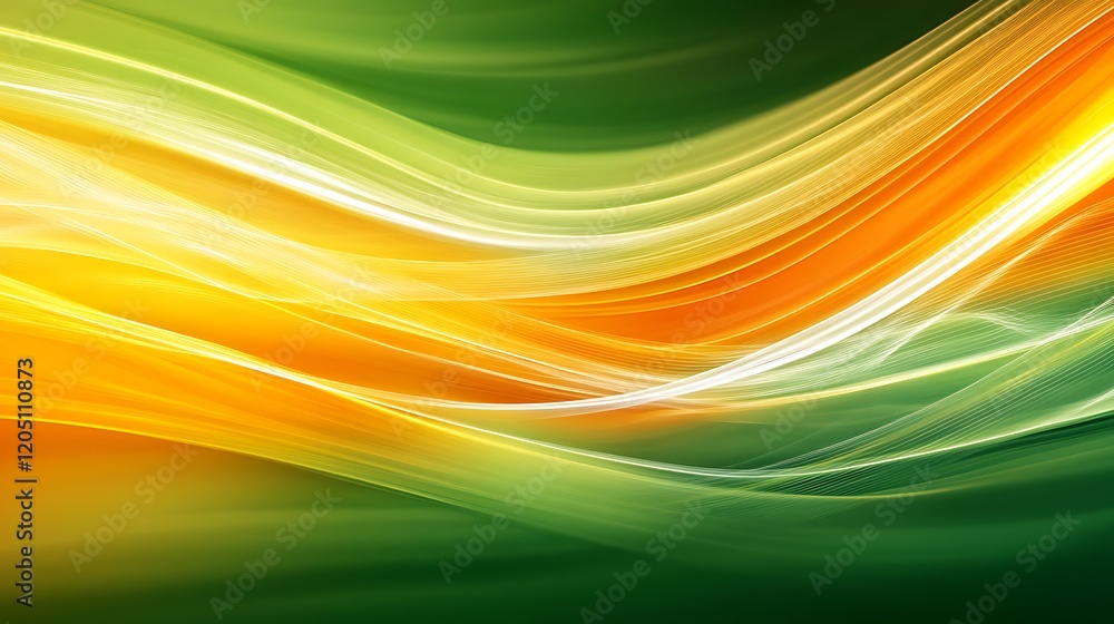Abstract Green Orange Yellow Wave Lines Design Abstract Green Orange Yellow Wave Lines Design