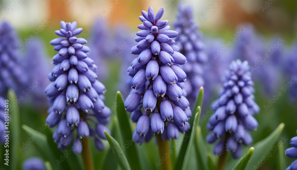 Vibrant Purple Grape Hyacinths in Bloom Vibrant Purple Grape Hyacinths in Bloom