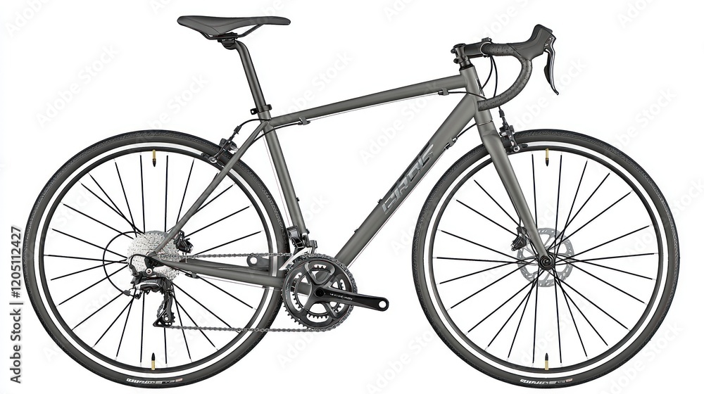 Obraz premium Gray gravel bike studio shot, clean background, cycling