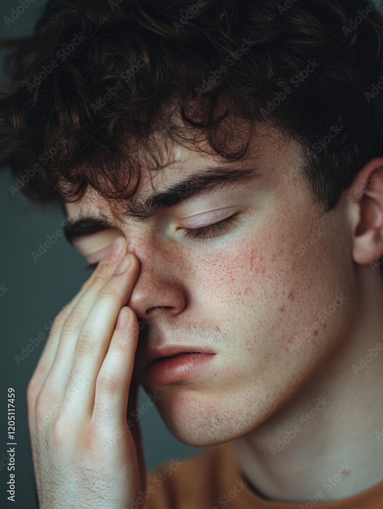 Fototapeta premium Young man with eye injury