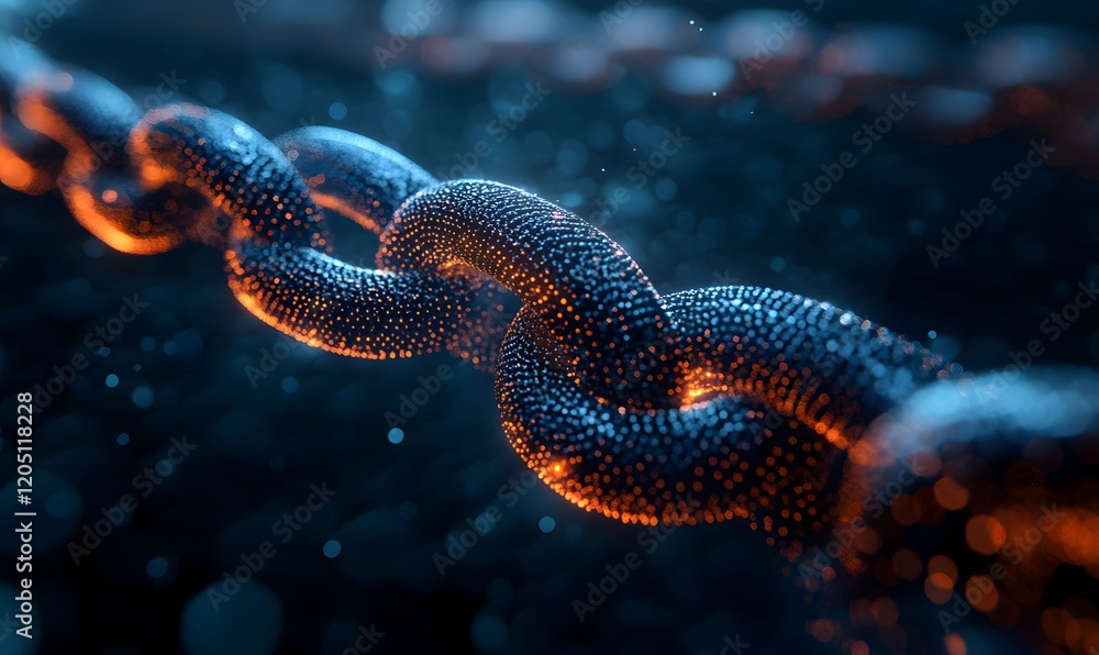 Fototapeta premium chain link on black background, Generative AI