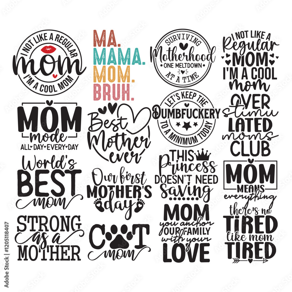 Fototapeta premium 16 Mother's Day SVG Bundle