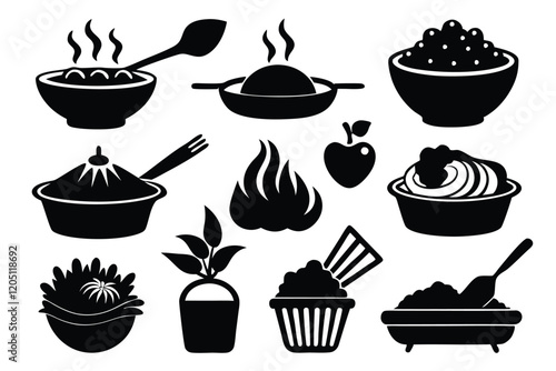 Vector silhouette of a Spicy Pad Thai