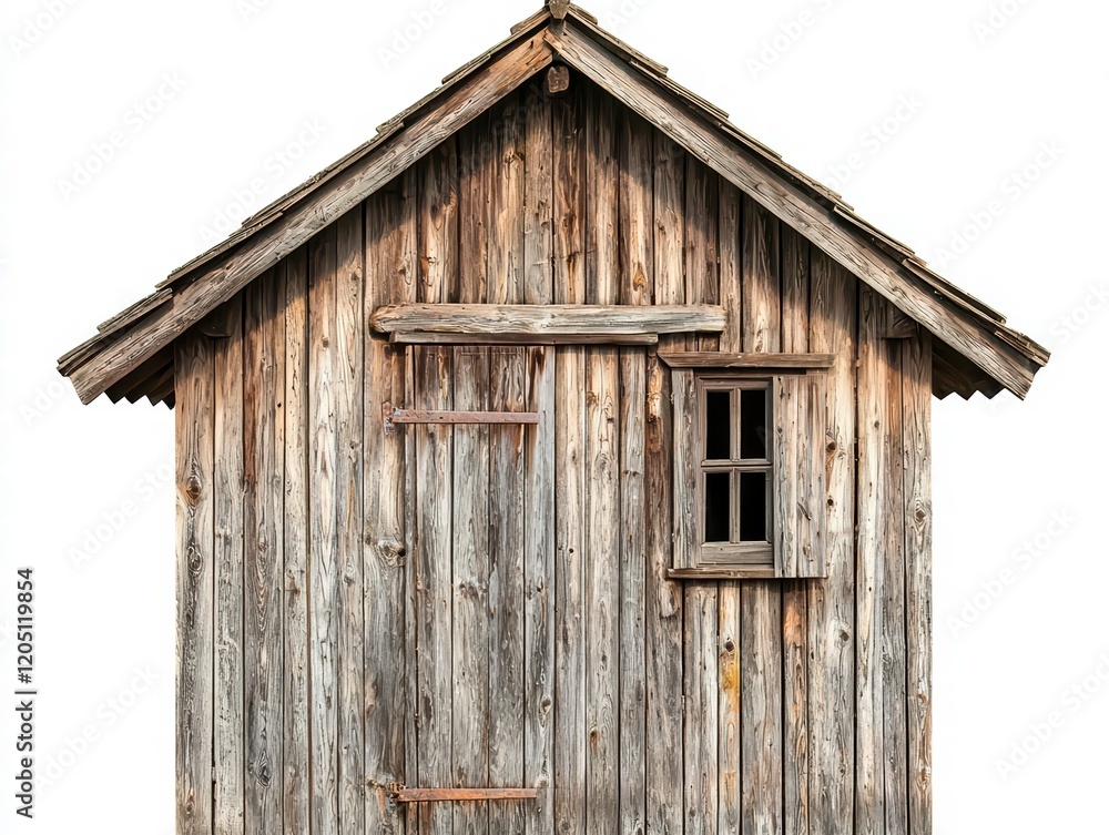 Rustic Wooden Cabin: A weathered wooden cabin stands alone, its aged wood and rustic charm telling tales of a bygone era. The cabin features a single window and a weathered door. Rustic Wooden Cabin: A weathered wooden cabin stands alone, its aged wood and rustic charm telling tales of a bygone era. The cabin features a single window and a weathered door.