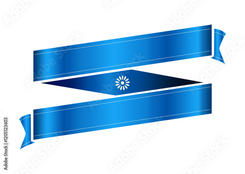 Elegant Blue Ribbon Banner for Design and Decoration