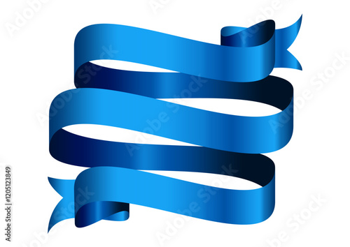 Elegant Blue Ribbon Banner for Design and Decoration