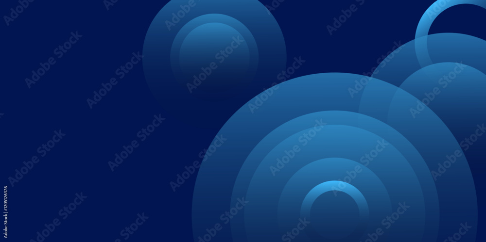 Abstract futuristic dark blue banner with a gradient circle shapes and blur. Vector illustration for presentation design. Can be used for business, corporate, institution, party, festive, seminar. Abstract futuristic dark blue banner with a gradient circle shapes and blur. Vector illustration for presentation design. Can be used for business, corporate, institution, party, festive, seminar.