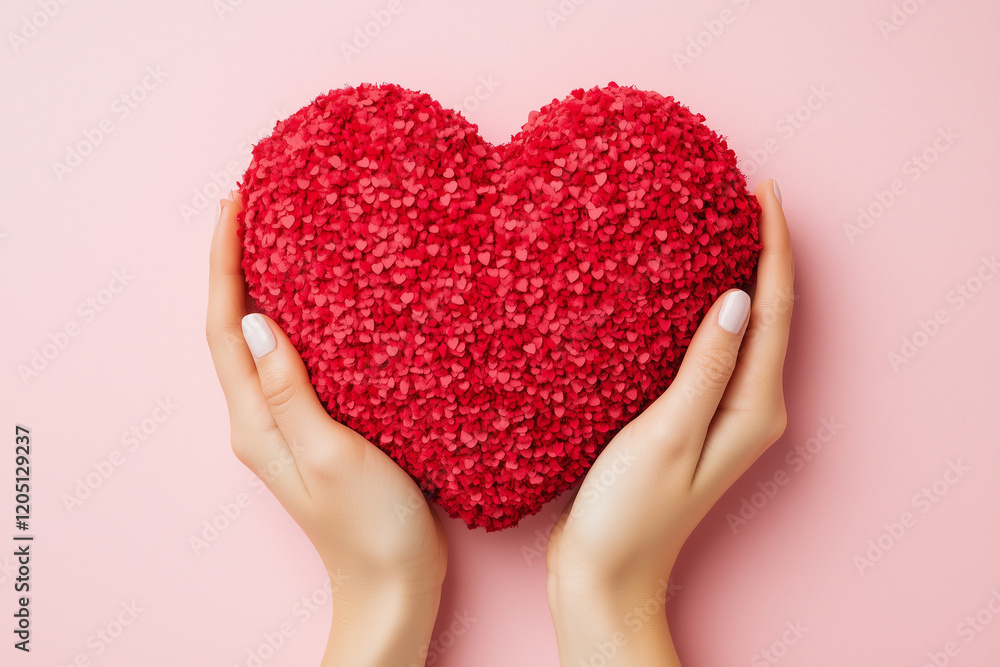 Obraz premium Hands holding a red heart isolated