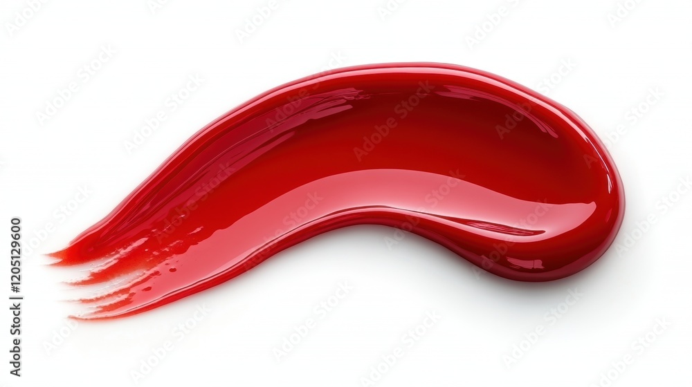 Smooth Red Paint Stroke on White Background for Creative Projects Smooth Red Paint Stroke on White Background for Creative Projects