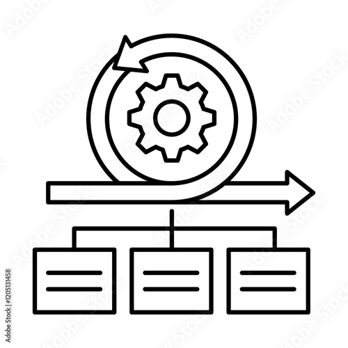 Agile Framework – Gear with Arrows Representing Iterative Project Methodology