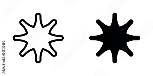 Black star symbol element design. Templates for design, posters, projects, banners, logo, and business cards. Vector illustration. Rounded corner.